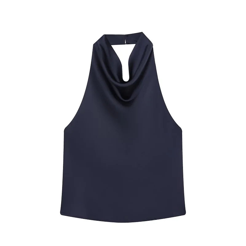 Satin Open Back Top