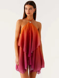 Backless Gradient Dress